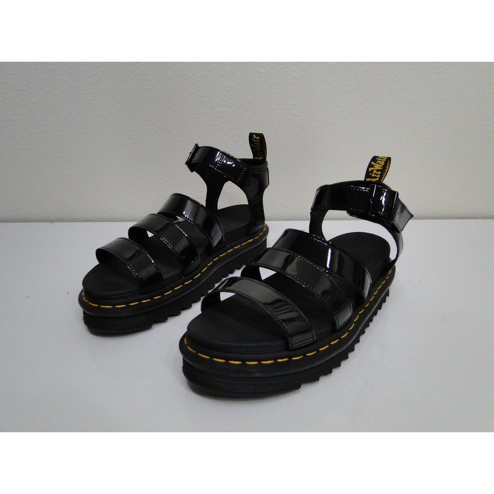 Dr Martens Blaire Black Patent Lightweight Chunky Platform Sandals‎ Uk 6.5 Eu 40